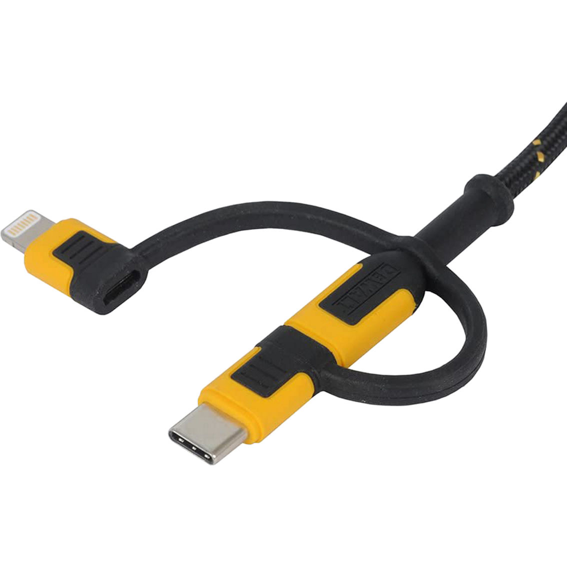 DeWalt Reinforced 3-in-1 Charging Cable for Lightning, Type C, and Micro-USB - Image 3 of 8