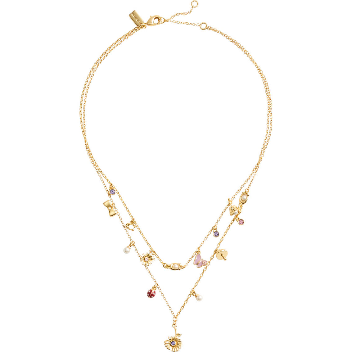 Coach Multi Signature Mixed Charm Layered Necklace 15-17 in. - Image 2 of 3
