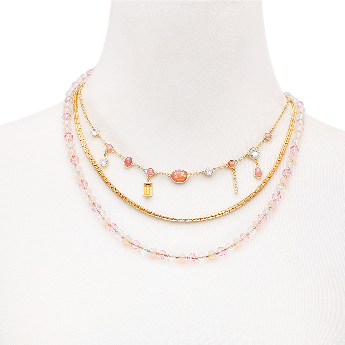 Guess Mystic Retreat Multi Layer Necklace with Stones - Image 2 of 2