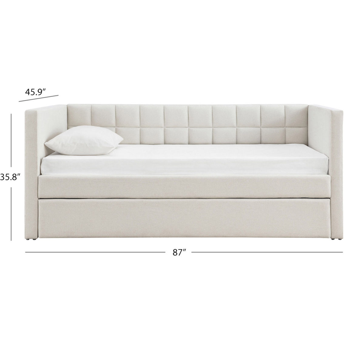 Abbyson Aveline Upholstered Twin Daybed with Trundle - Image 8 of 8