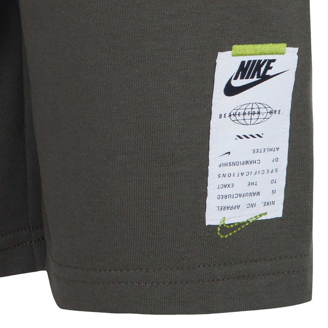 Nike Little Boys NSW Club Split Tee and Fleece Shorts 2 pc. Set - Image 5 of 5