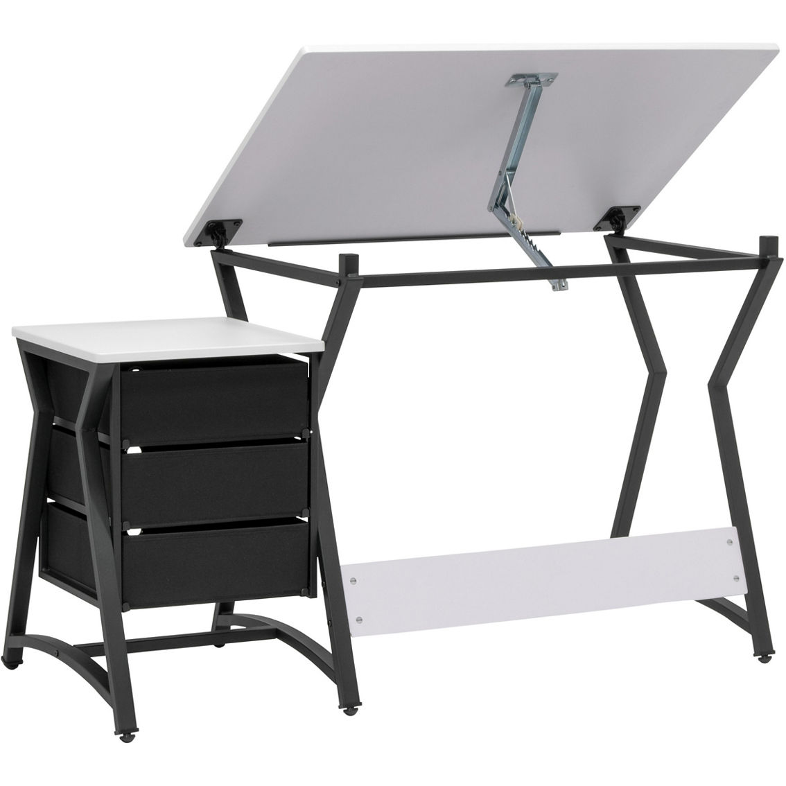 Studio Designs Hourglass Craft Center Angle Adjustable Drafting Table with Drawers - Image 4 of 10