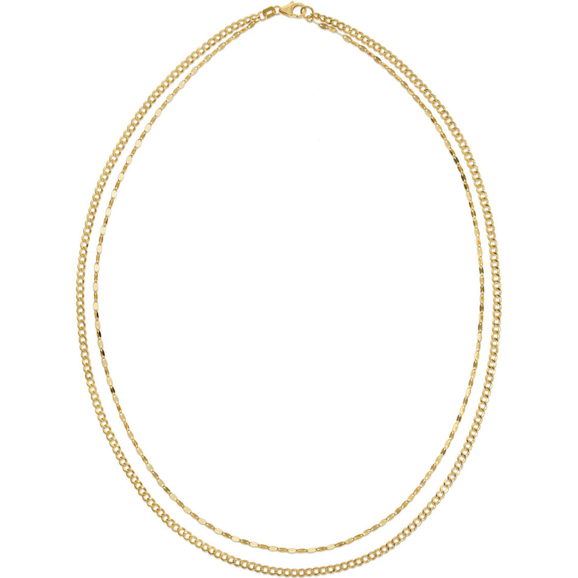 14K  Yellow Gold Double Chain Necklace 17 in. - Image 2 of 3