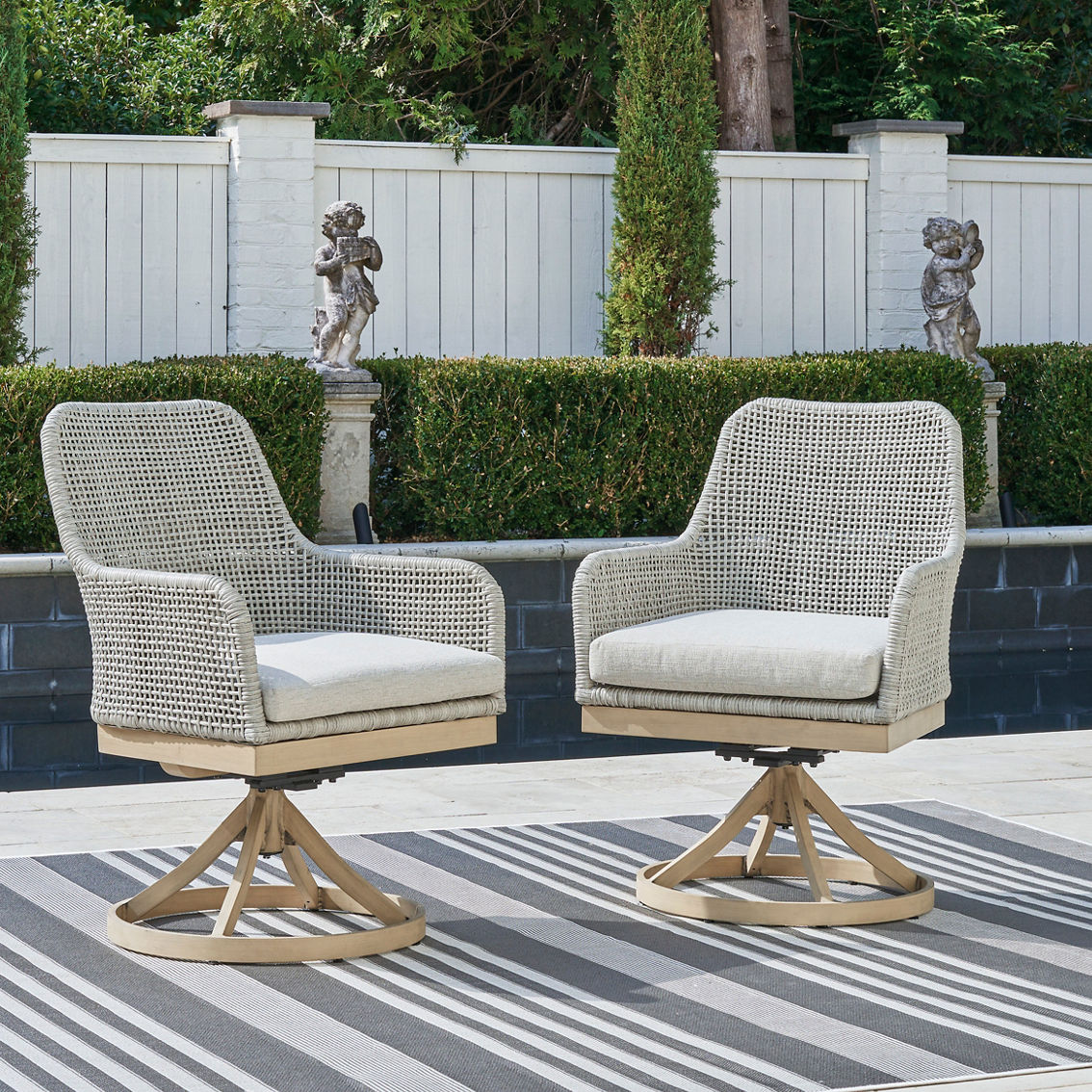 Signature Design by Ashley Seton Creek Outdoor Swivel Dining Chair 2 pk. - Image 5 of 7
