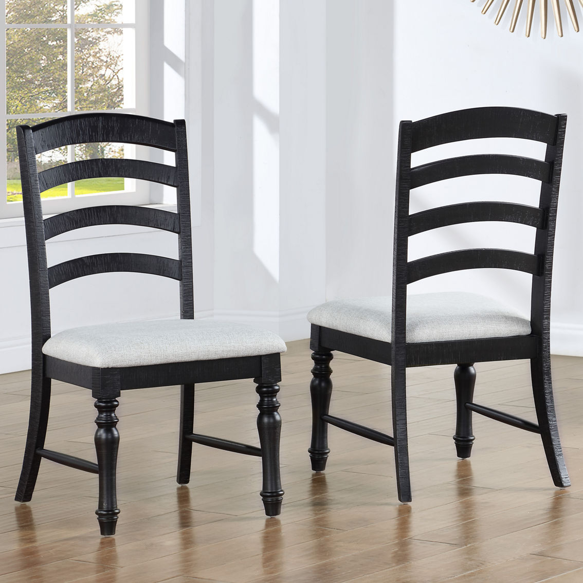 Steve Silver Odessa Black 6 pc. Dining Set with Bench - Image 5 of 7