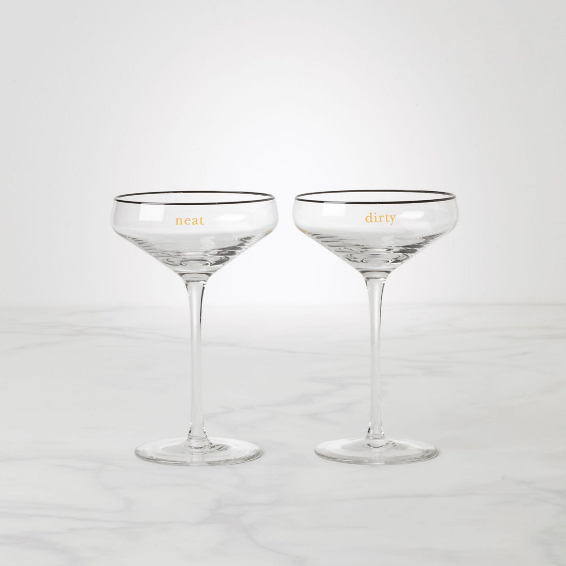 Kate Spade Cheers To Us Dirty and Neat Martini Glasses 2 pc. Set - Image 2 of 2