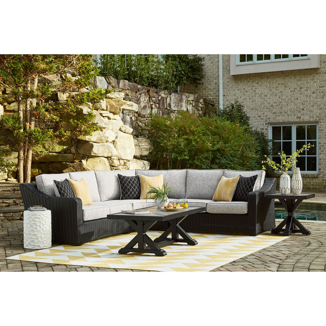 Signature Design by Ashley Beachcroft 2 pc. Outdoor Loveseat - Image 2 of 2