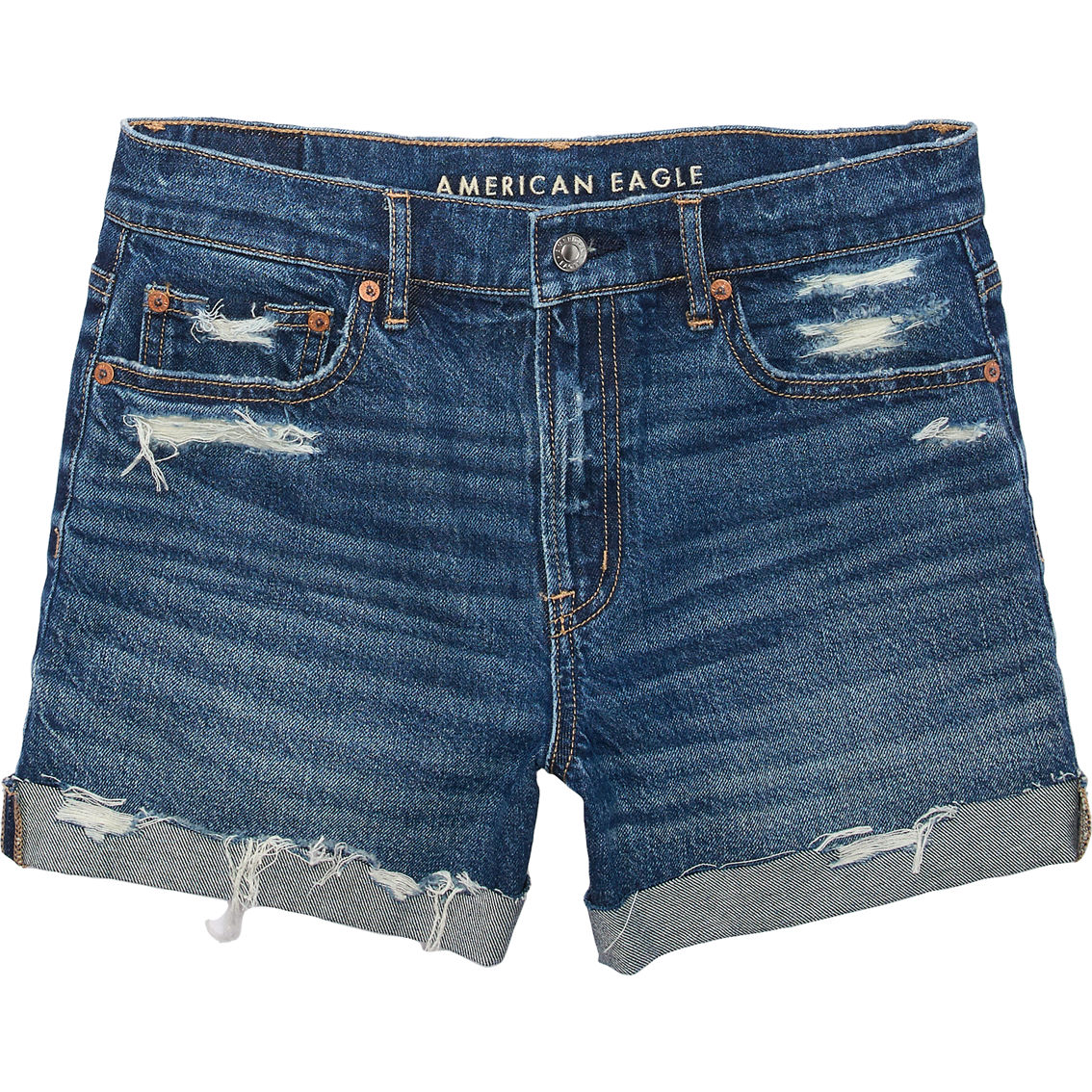 American Eagle Strigid Perfect 4 in. Ripped Denim Shorts - Image 4 of 5