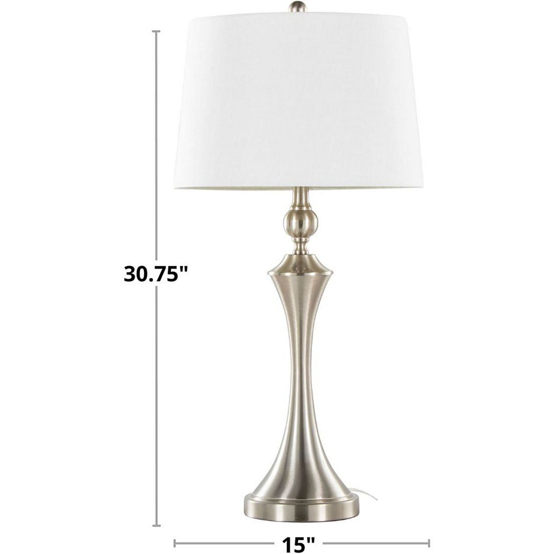 LumiSource Flint 30.75 in. Metal Table Lamp with USB 2 pc. Set - Image 10 of 10