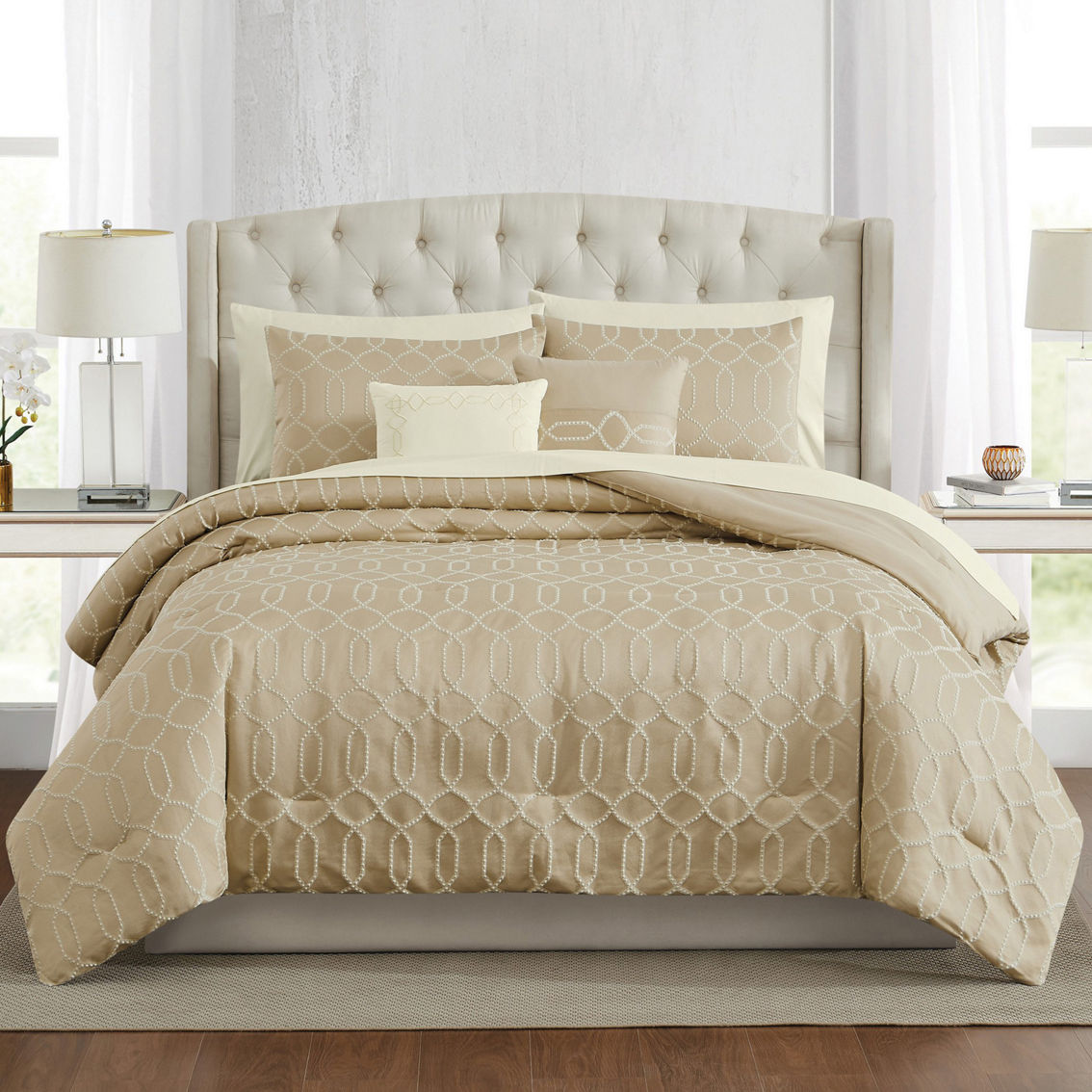 5th Avenue Lux Victoria Geo Gold Comforter Set - Image 2 of 8