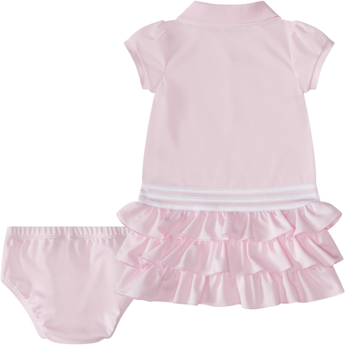 adidas Baby Girls Ruffle Polo Dress 2 pc. Set - Image 2 of 2