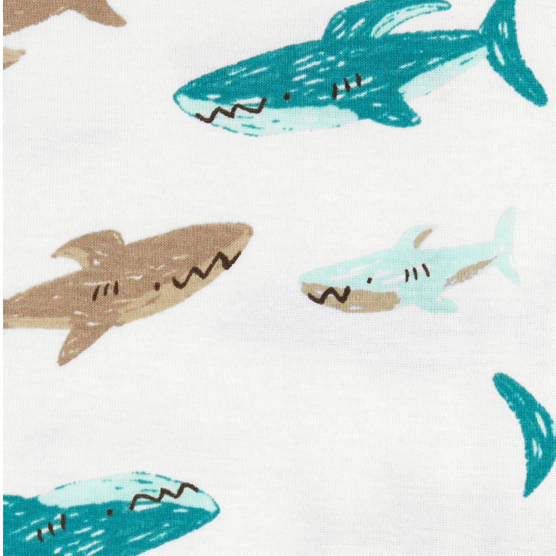 Carter's Toddler Boys Shark 100% Cotton Snug Fit 4 pc. Pajama Set - Image 3 of 3