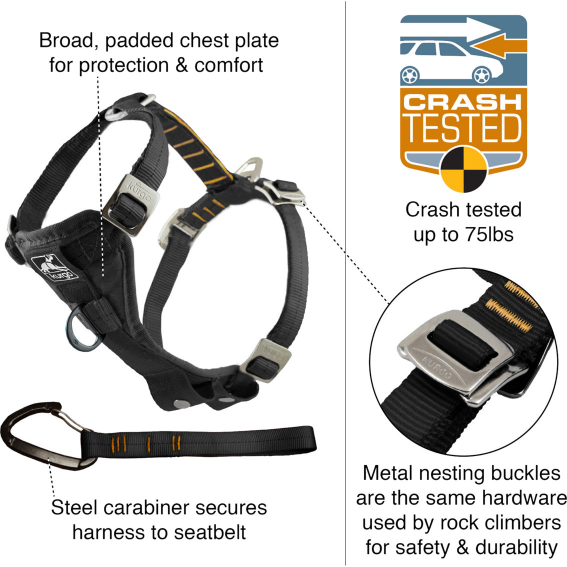 Kurgo Tru-Fit Smart Harness, Enhanced Strength - Image 3 of 10