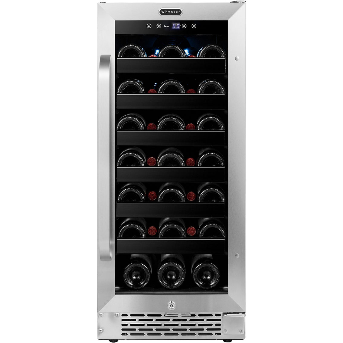 Whynter 15 in. 33 Bottle Undercounter Stainless Steel Wine Refrigerator - Image 2 of 10