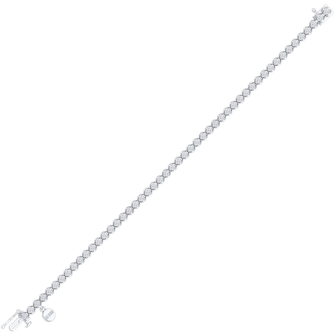 Sterling Silver 1/10 CTW Diamond Angling Mom Tennis Bracelet - Image 2 of 4