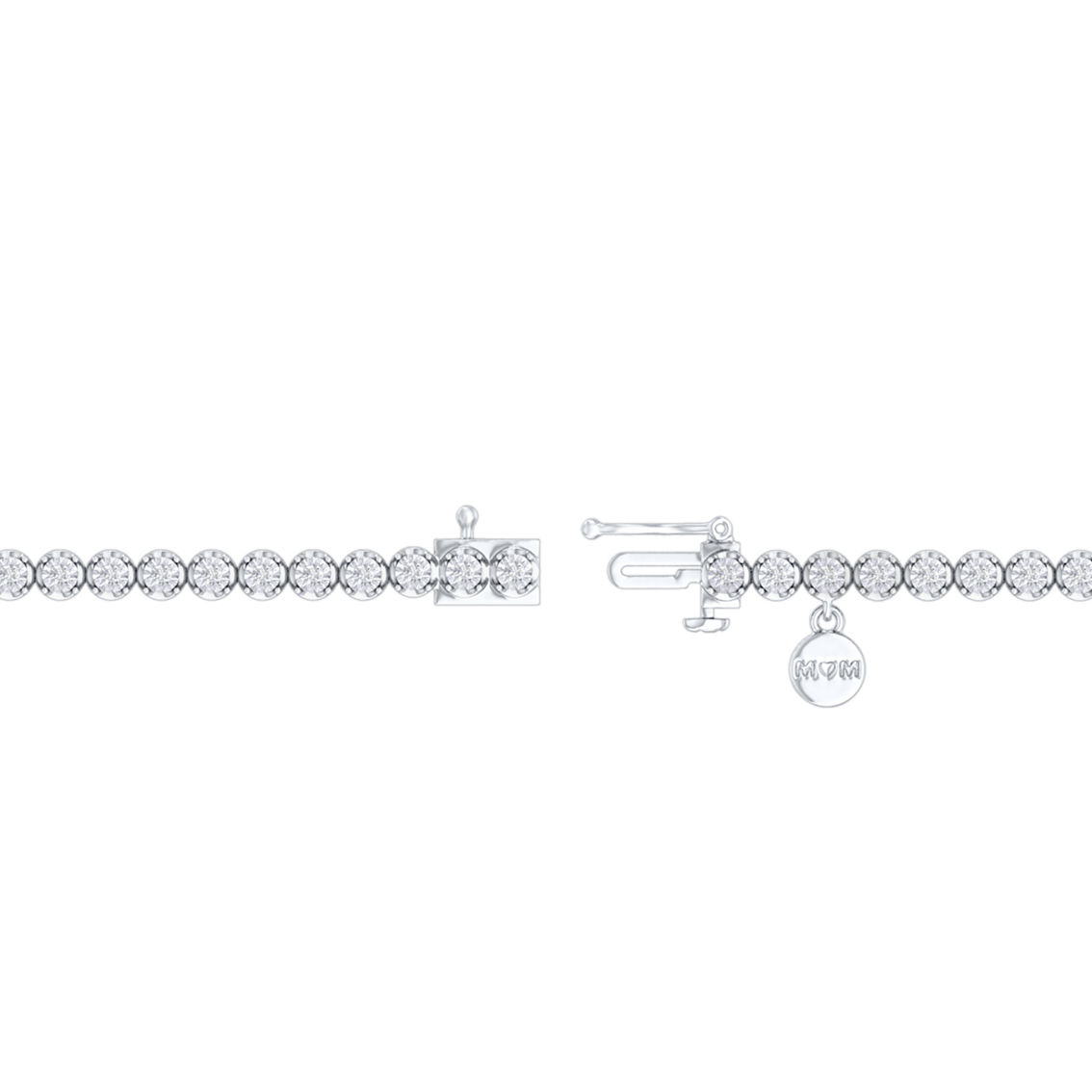 Sterling Silver 1/10 CTW Diamond Angling Mom Tennis Bracelet - Image 3 of 4