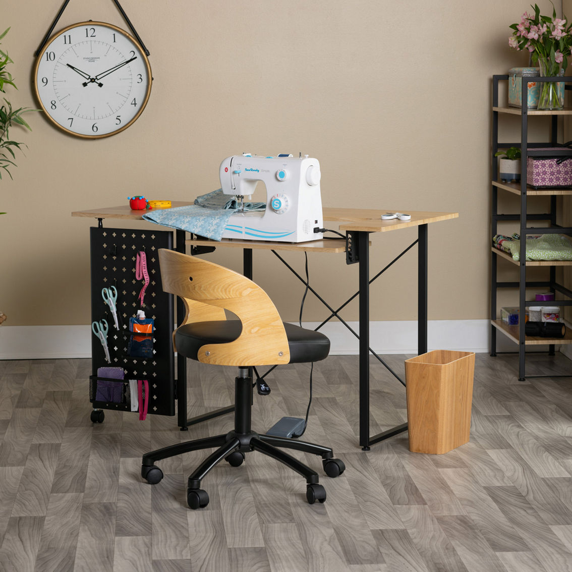 Studio Designs Pivot Sewing Table with Swingout Storage Panel - Image 9 of 10