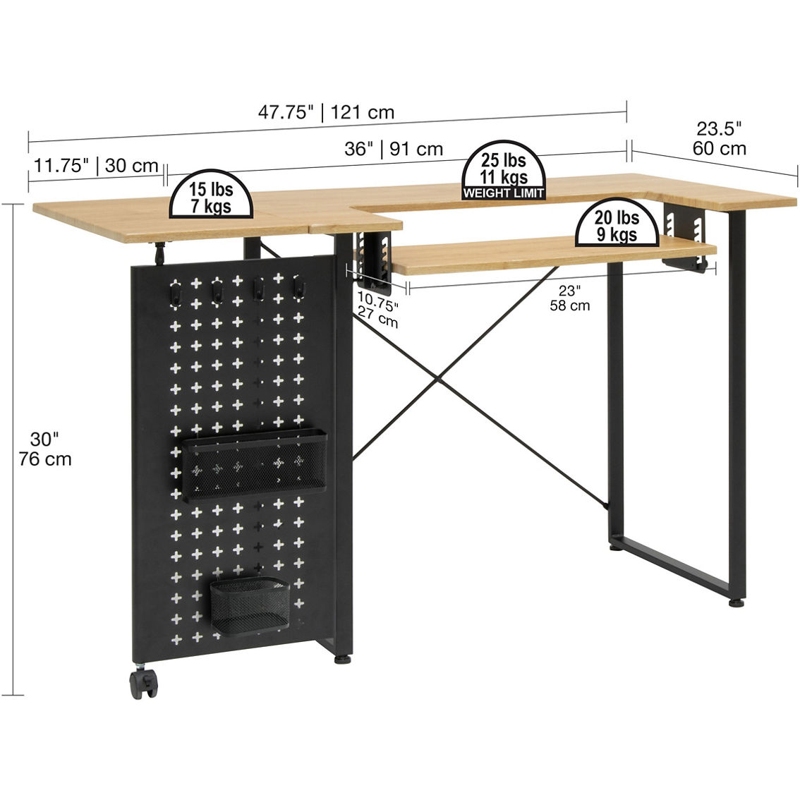 Studio Designs Pivot Sewing Table with Swingout Storage Panel - Image 10 of 10