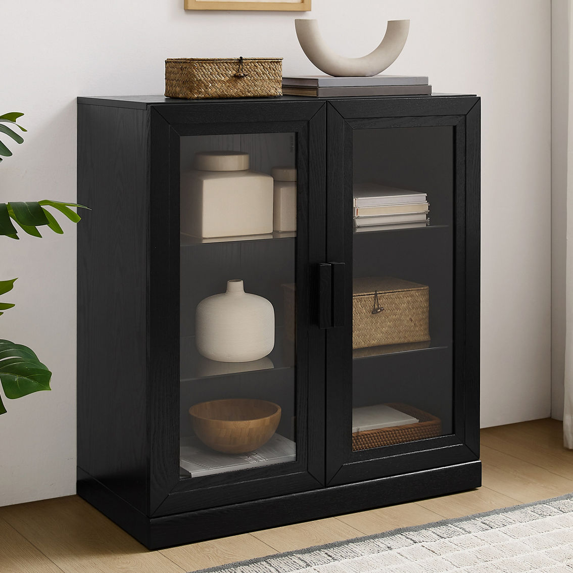 Crosley Furniture Essen Stackable Glass Door Kitchen Pantry Storage Cabinet - Image 5 of 7