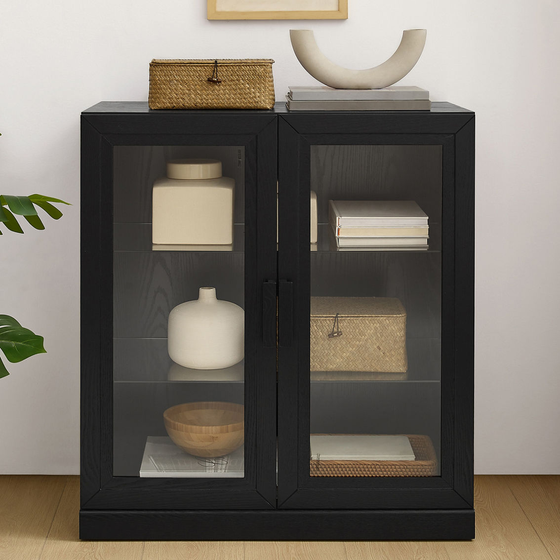 Crosley Furniture Essen Stackable Glass Door Kitchen Pantry Storage Cabinet - Image 6 of 7