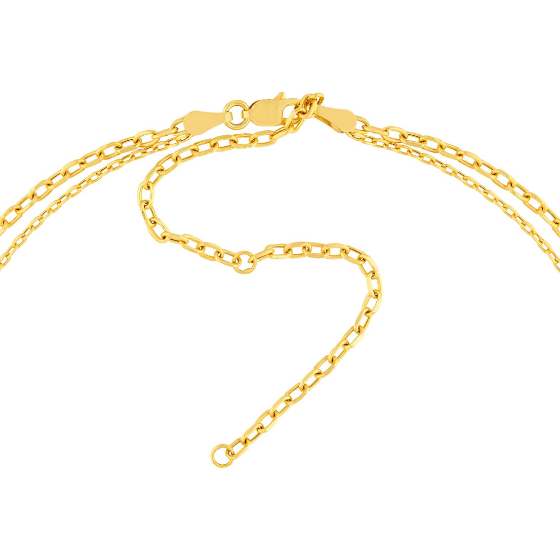14K Yellow Gold Adjustable Double Chain Necklace - Image 2 of 2