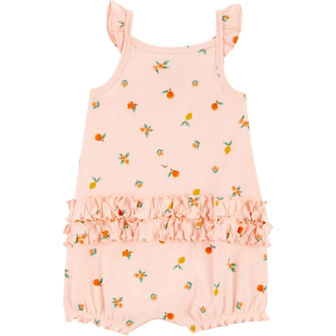 Carter's Baby Girls Peach Snap Up Cotton Romper - Image 2 of 2