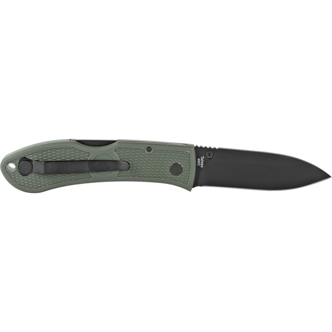 Ka-Bar Dozier Hunter Folding Knife Drop Point, Black/Green - Image 2 of 2
