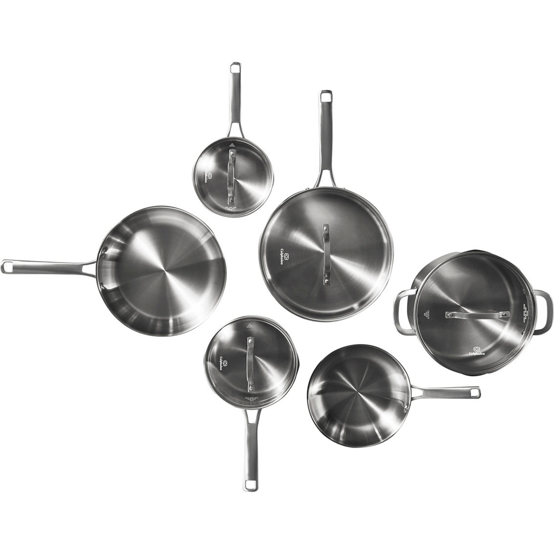 Calphalon 10-Piece Pots and Pans Set, Nonstick Kitchen Cookware with  Stay-Cool Stainless Steel Handles and Pour Spouts, Grey