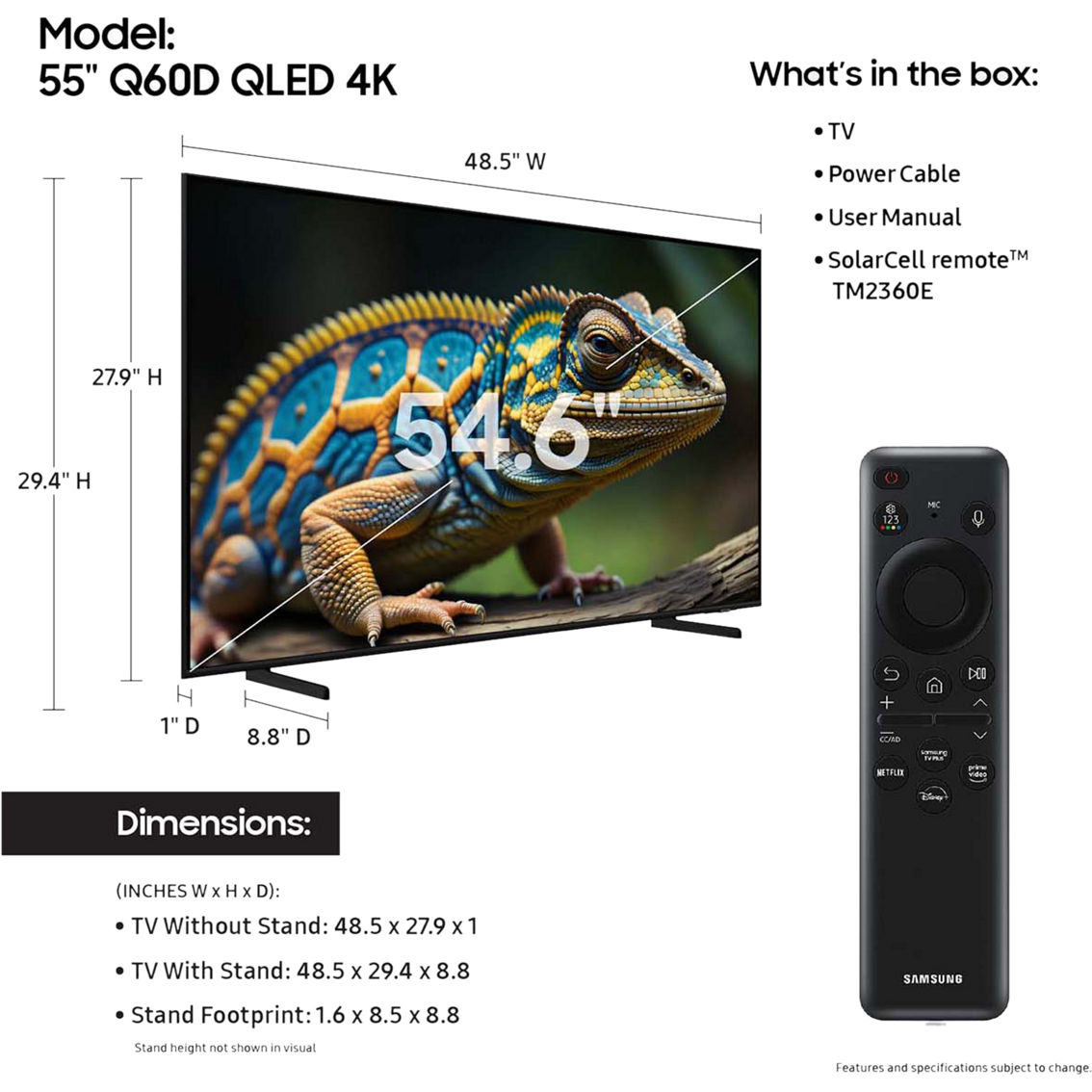 Samsung 55 in. QLED Smart 4K TV QN55Q60DAFXZA - Image 5 of 10