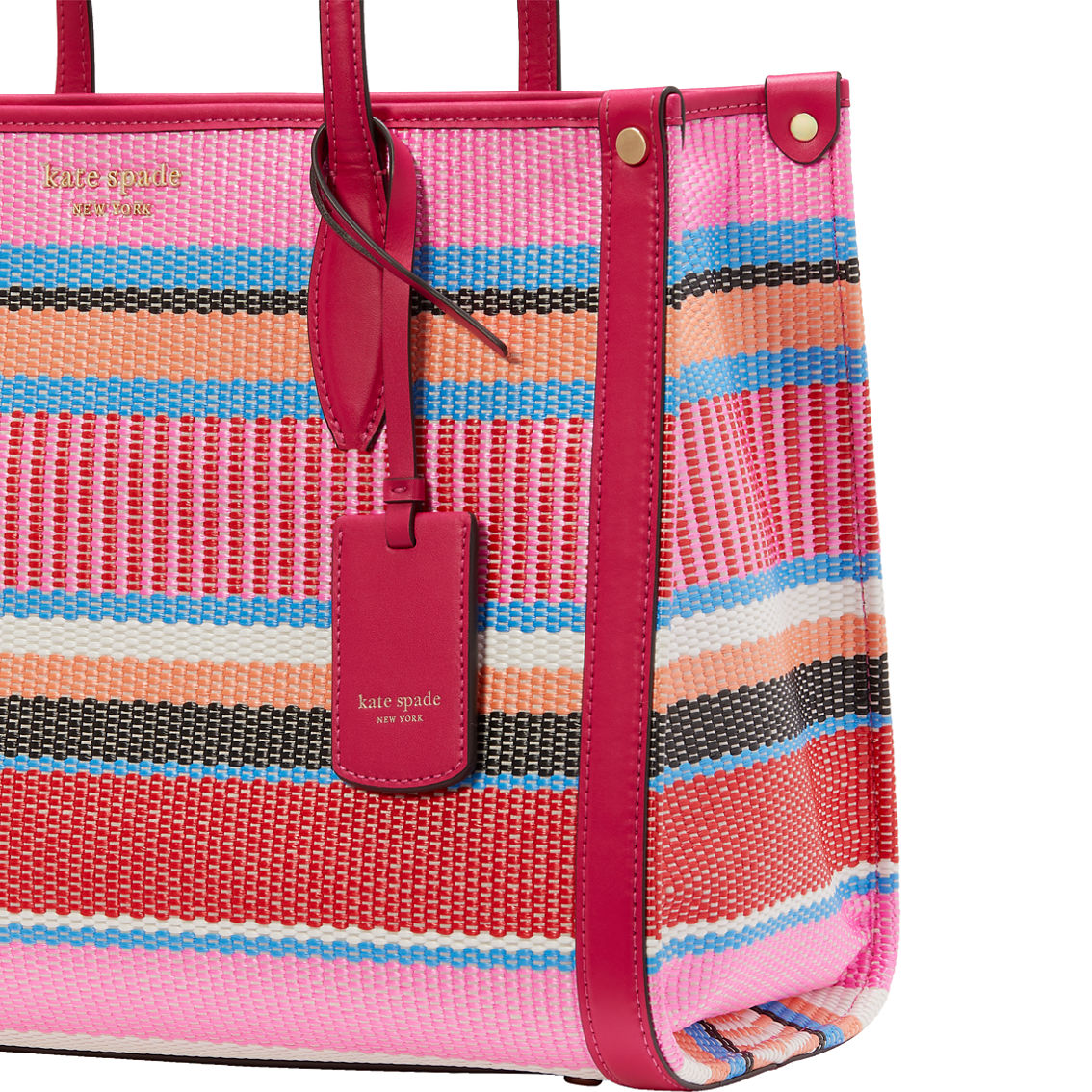 Kate Spade Market Striped Woven Straw Medium Tote - Image 5 of 5