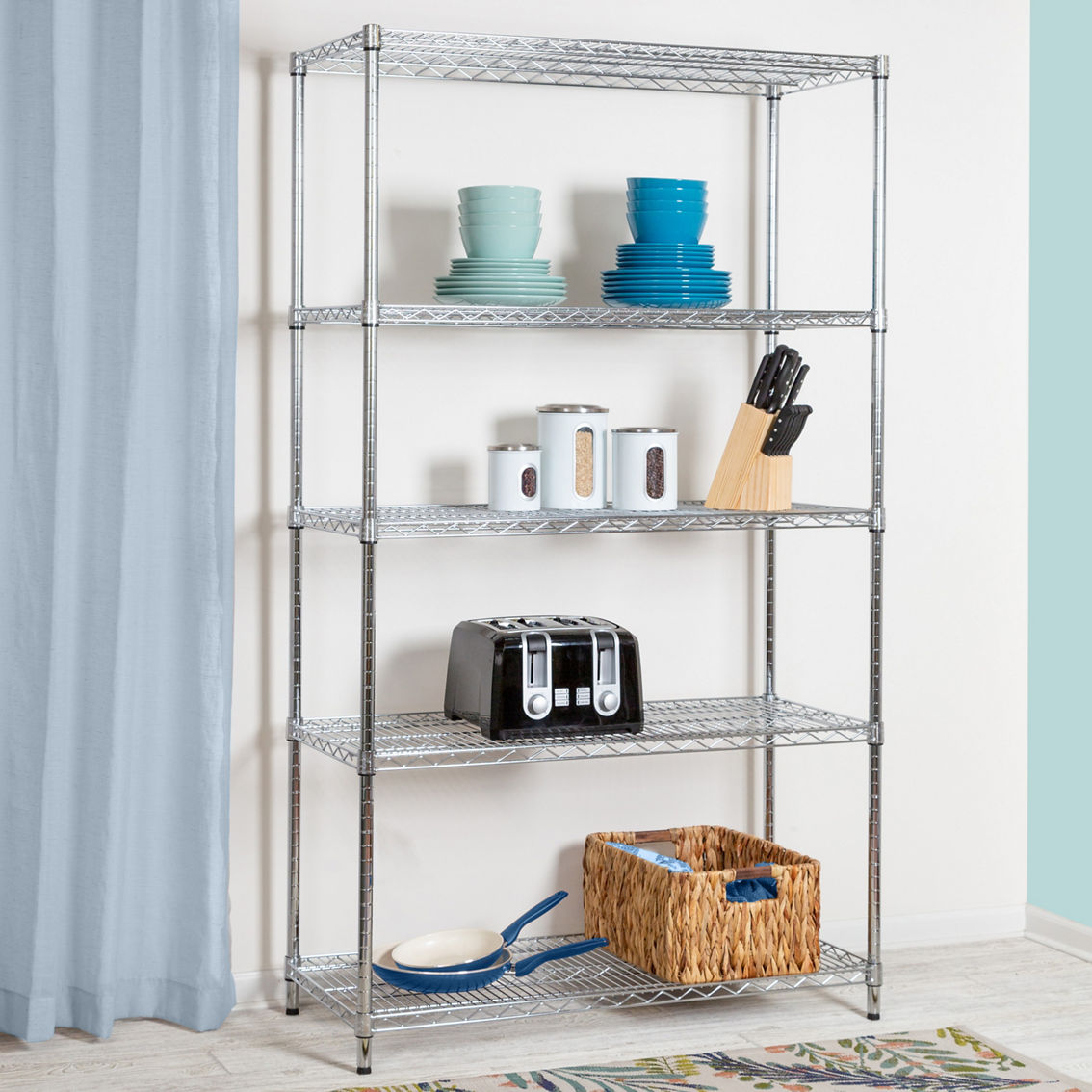 Honey Can Do 5 Tier Heavy Duty Adjustable Shelving Unit - Image 4 of 7