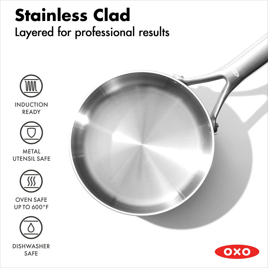 OXO Mira 3-Ply Stainless Steel Saucepan 2 pc. Set - Image 2 of 8