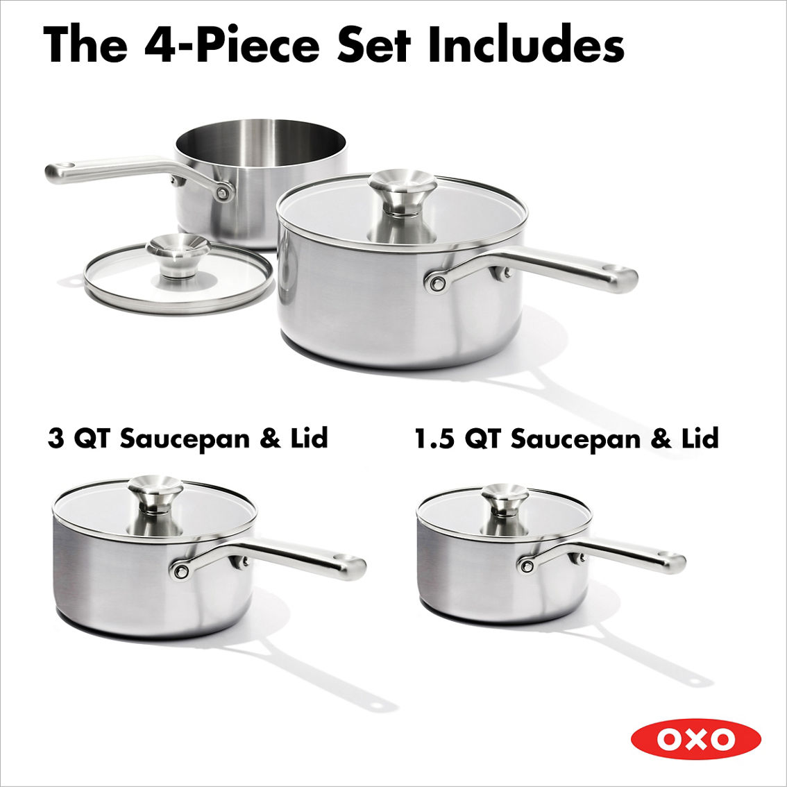 OXO Mira 3-Ply Stainless Steel Saucepan 2 pc. Set - Image 8 of 8