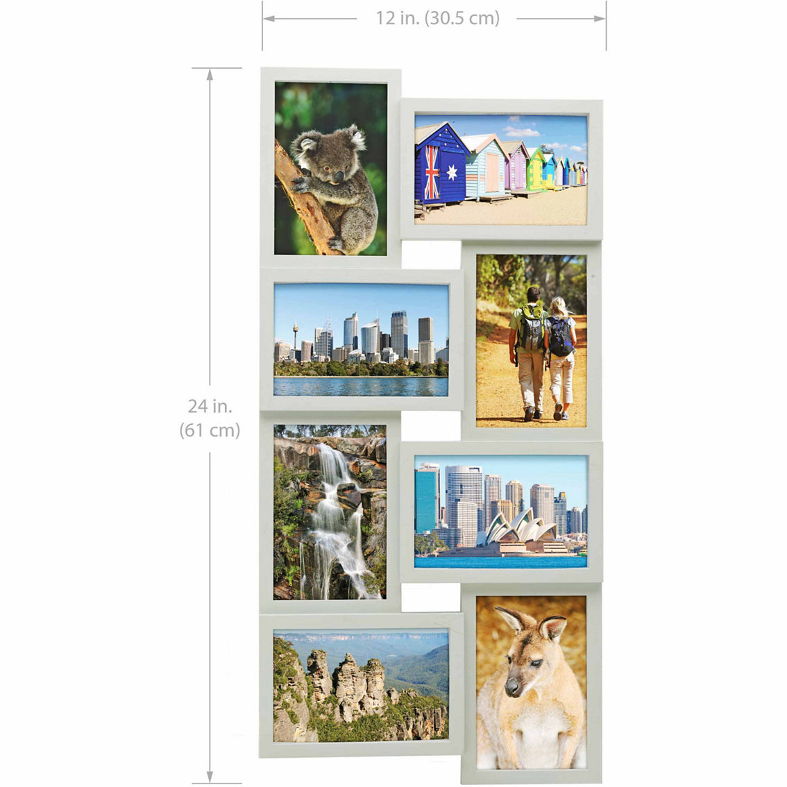 Melannco 18 x 23 in. Gray 8 Opening Photo Collage Frame - Image 2 of 2
