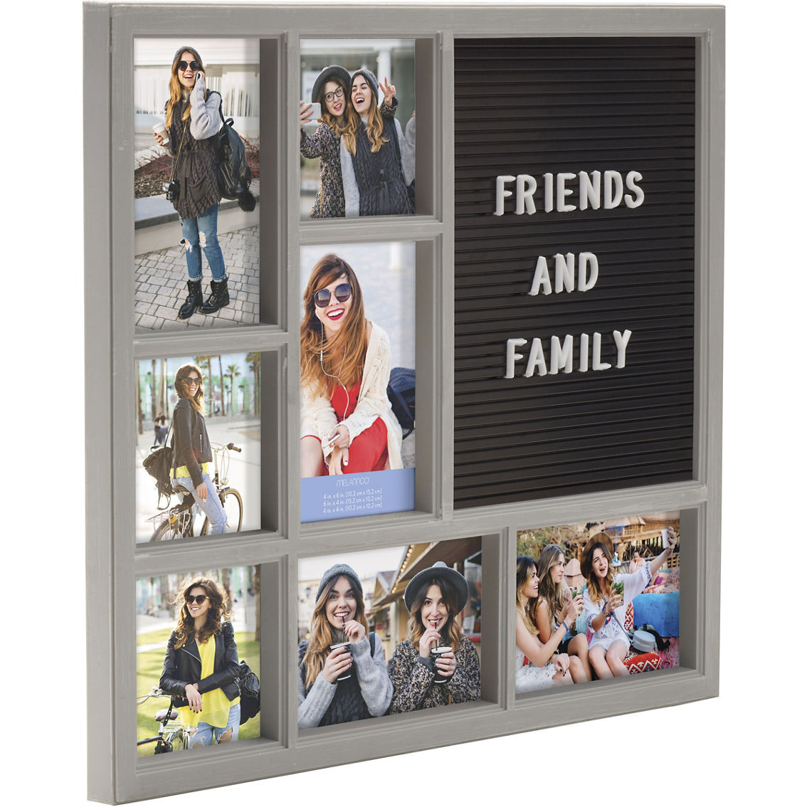 Melannco Customizable Letterboard 7-Opening Photo Collage Frame - Image 3 of 5