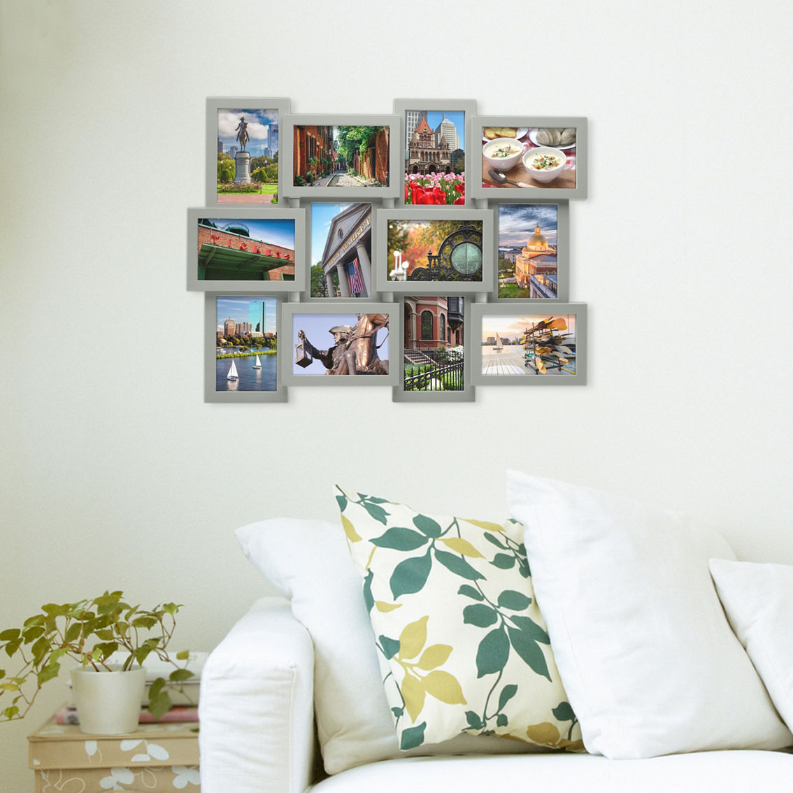 Melannco 18 x 23 in. Light Gray 12 Opening Photo Collage Frame - Image 3 of 6