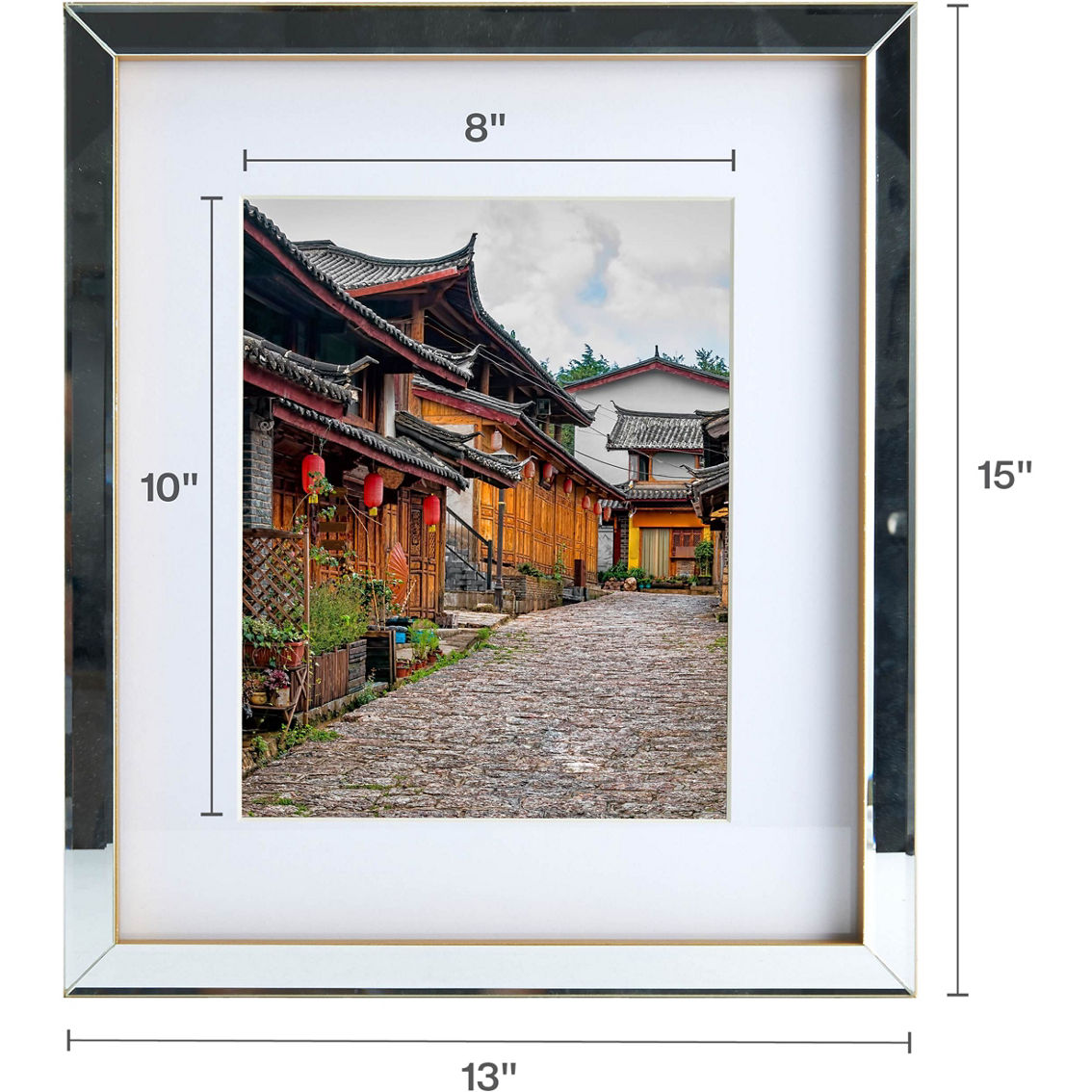 Mikasa Home 8 in. x 10 in. and 11 in. x 14 in. Mirror Gallery Frame with Gold Sides - Image 2 of 6