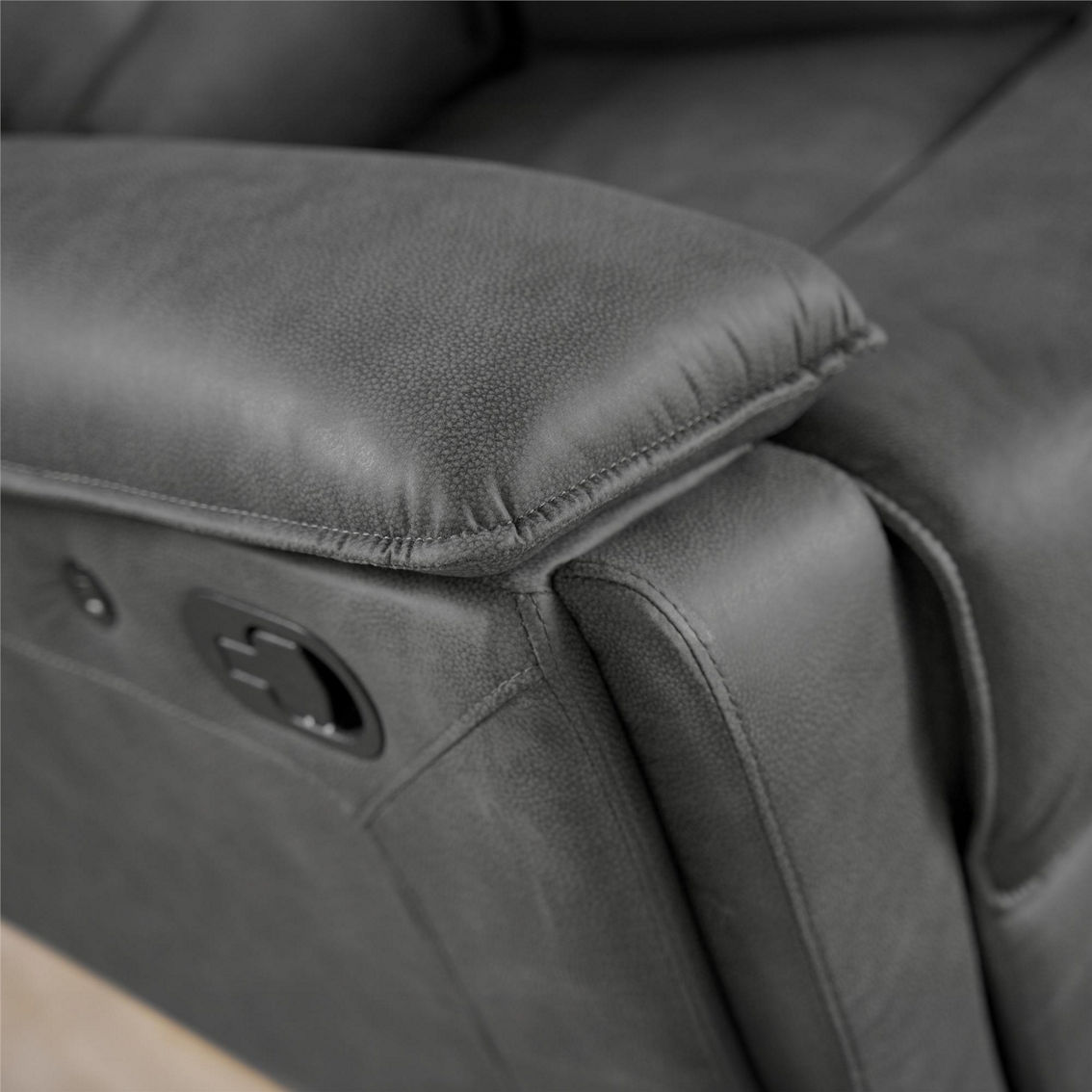 DHP Labatte Recliner with Dual USB Port, Charcoal Faux Leather - Image 8 of 8