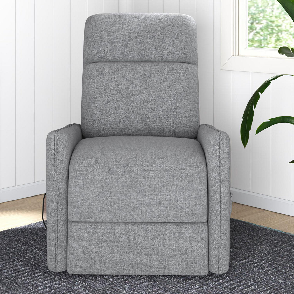 DHP Kai Power Recliner Chair with 8 Zone Massage and Lumbar Heat, Dark Gray Linen - Image 6 of 8