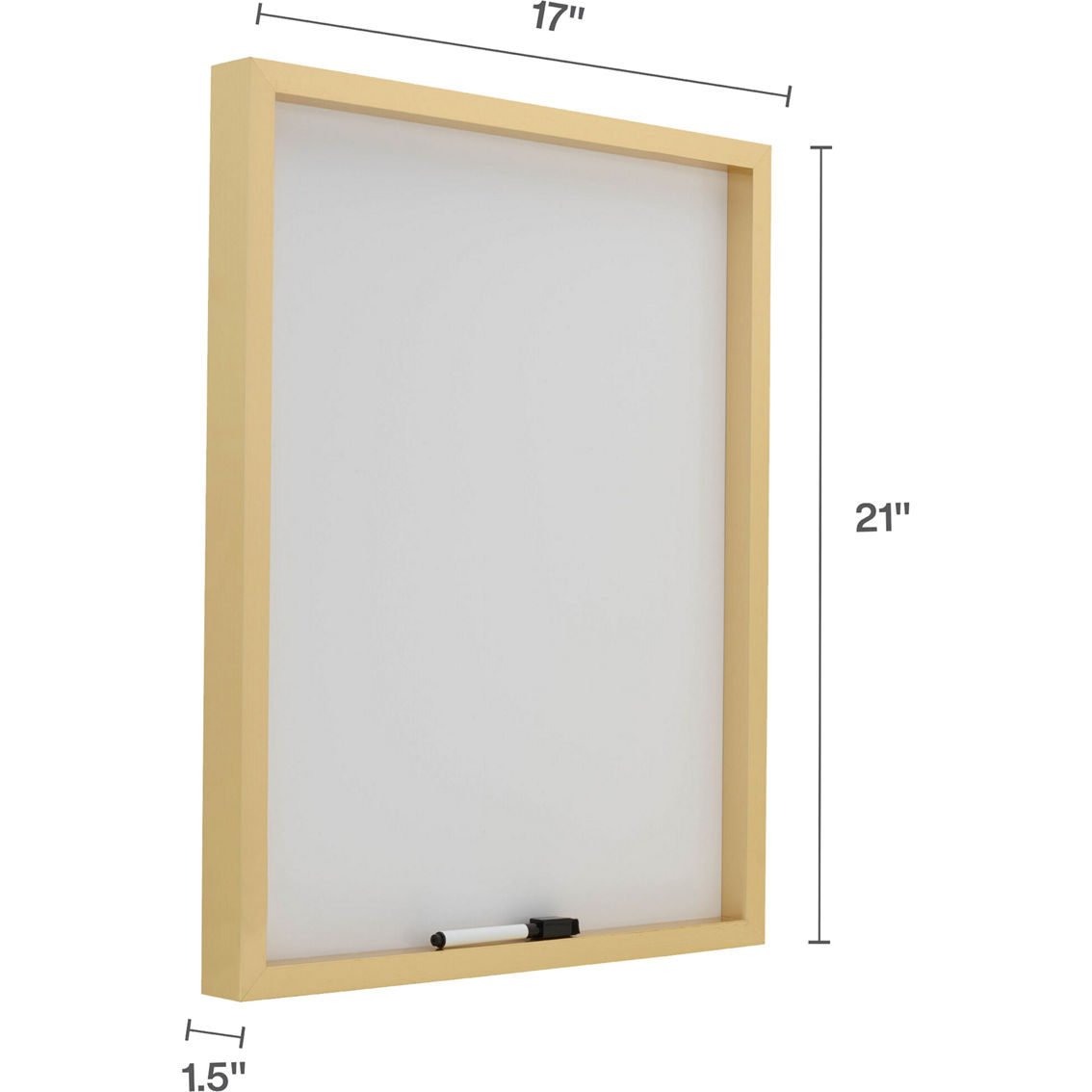 Mikasa Home 21 in. x 17 in. Metal Gold Whiteboard with Pen - Image 2 of 3