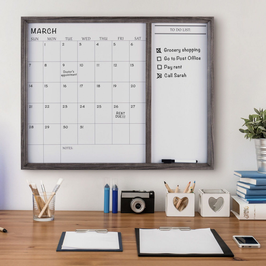 Towle Living 24 x 19 in. Whiteboard Calendar and To-Do Combo - Image 3 of 5