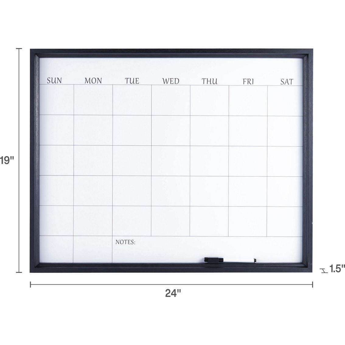 Towle Living 24 x 19 in. Black Calendar Whiteboard with Dry Erase Pen - Image 5 of 5