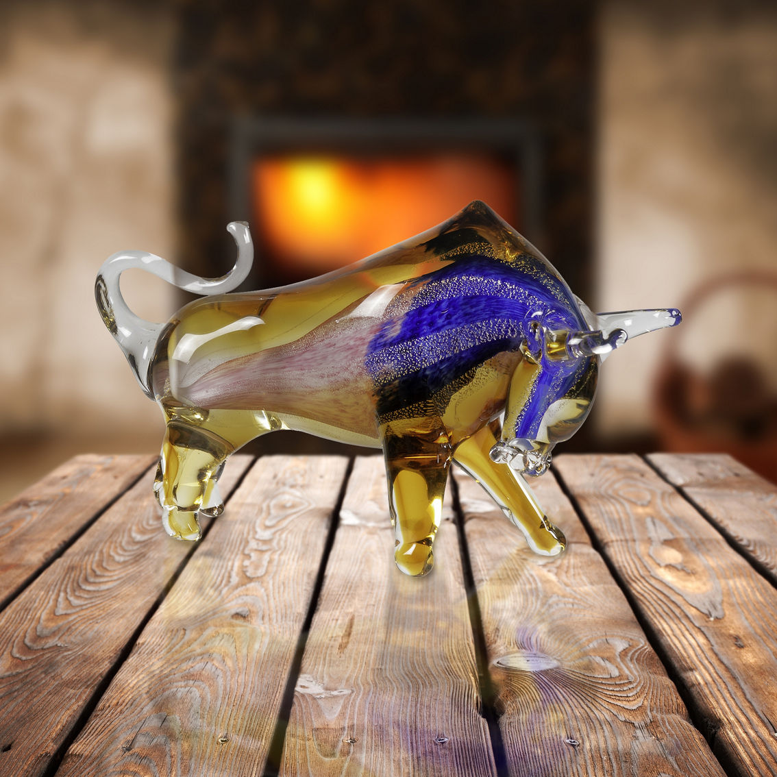 Dale Tiffany Rave Bull Handcrafted Art Glass Figurine - Image 6 of 6