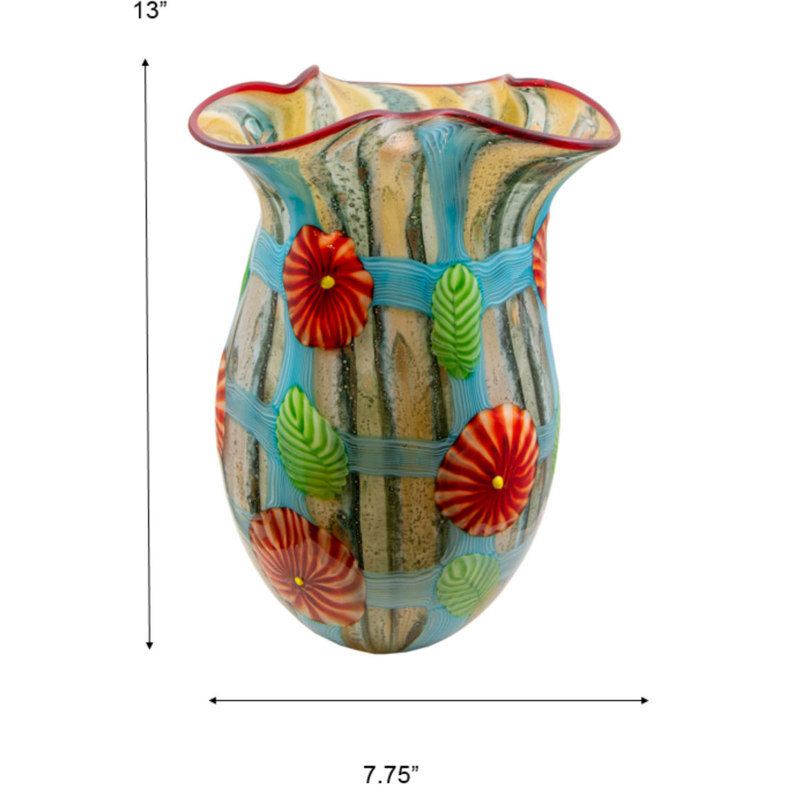 Dale Tiffany Plazio Handcrafted Art Glass Vase - Image 3 of 3