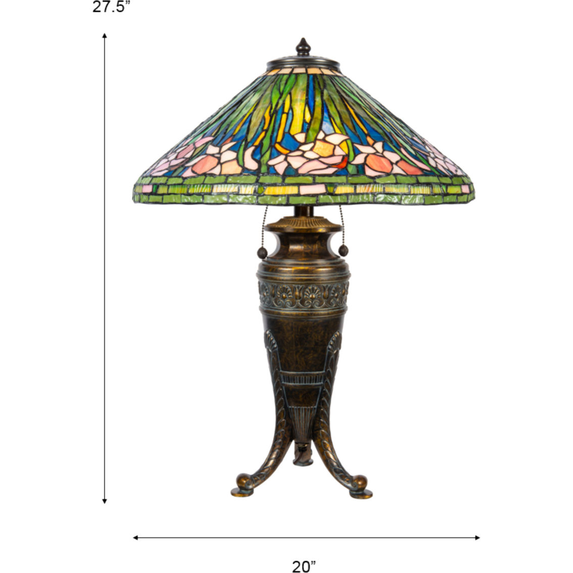 Dale Tiffany 27.5 in. Tall Pink Glades Table Lamp - Image 6 of 6