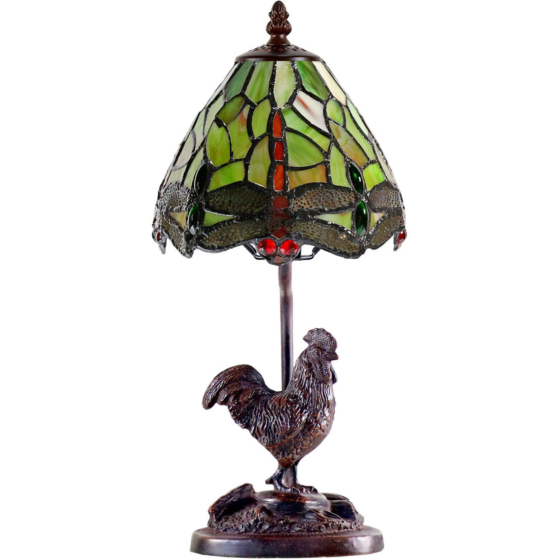 Dale Tiffany 16 in. Tall Rooster Sculpture Accent Lamp - Image 2 of 4