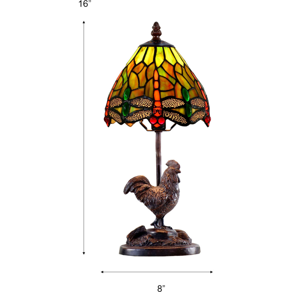 Dale Tiffany 16 in. Tall Rooster Sculpture Accent Lamp - Image 3 of 4
