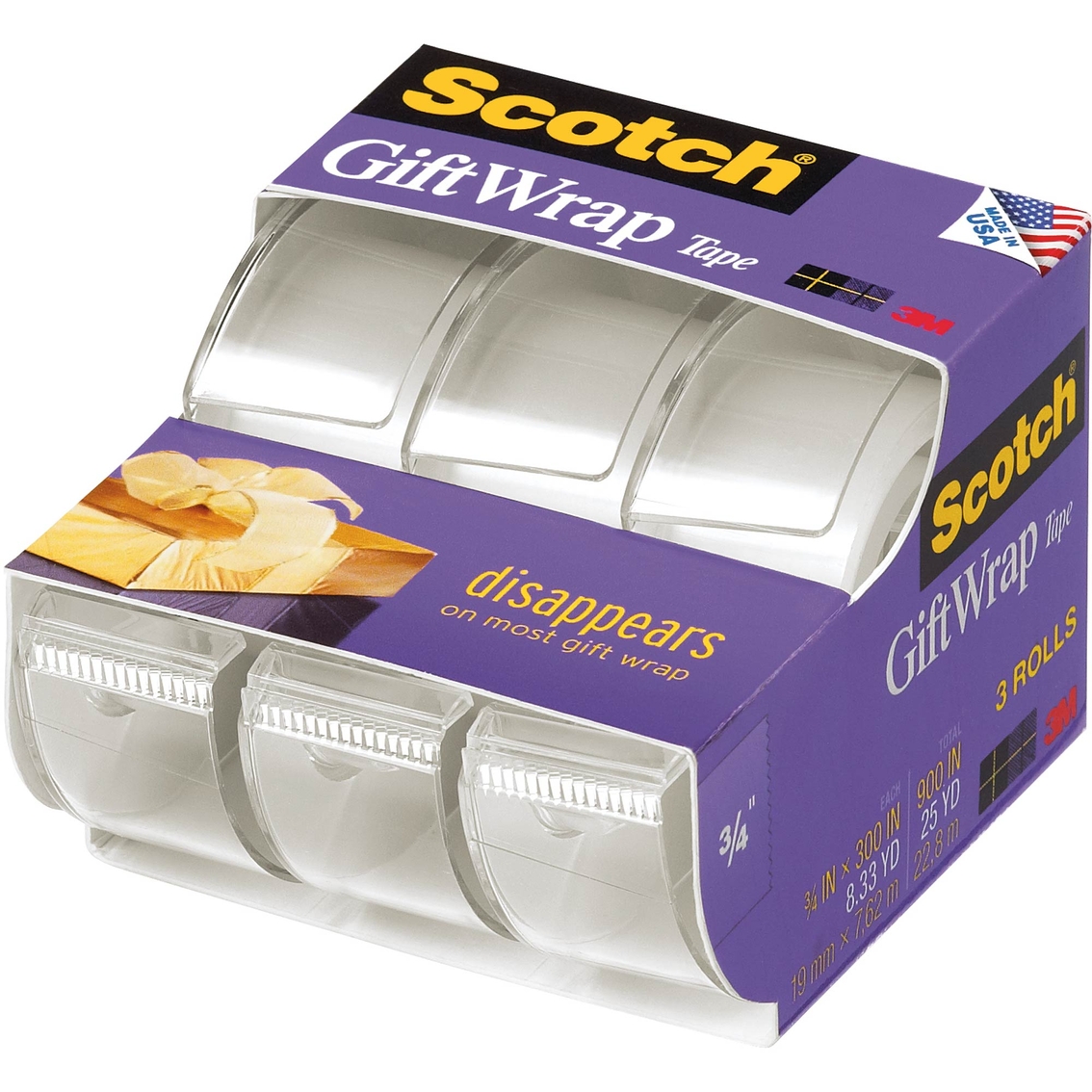 Scotch Gift Wrap Transparent Tape 3 Pk., Tape, Adhesives & Fasteners, Household