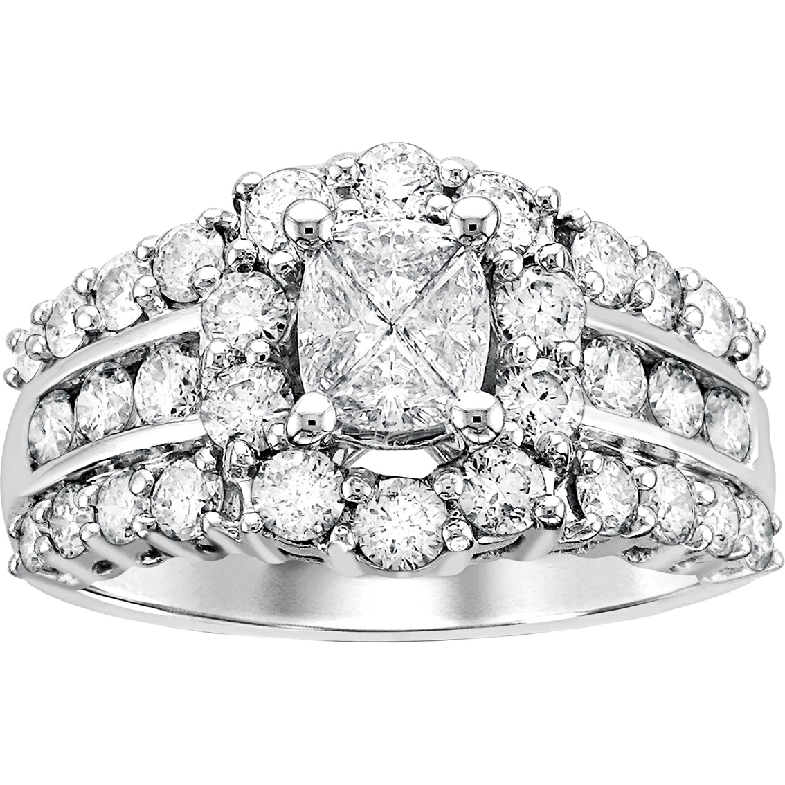 Love Cuts 14k White Gold 2 Ctw Diamond Engagement Ring | Engagement ...