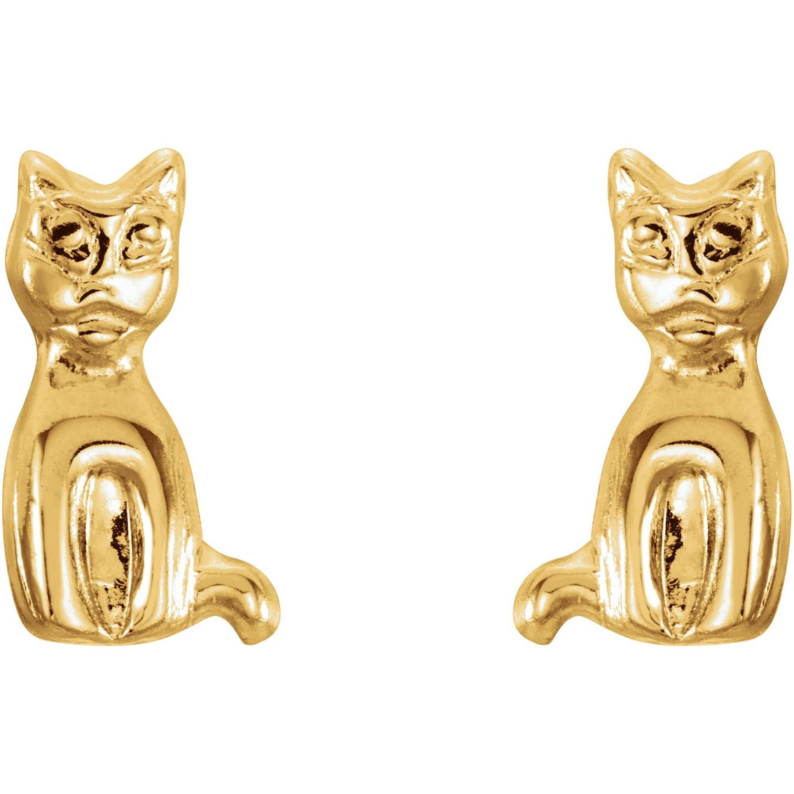 Karat Kids 14K Yellow Gold Cat Earrings - Image 2 of 3